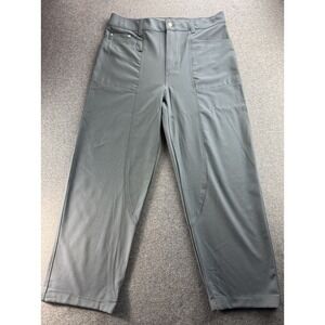 Zara Men's‎ Pants Size 38X29 Grey Blue Texture Wide Leg High Waist Crop Trousers
